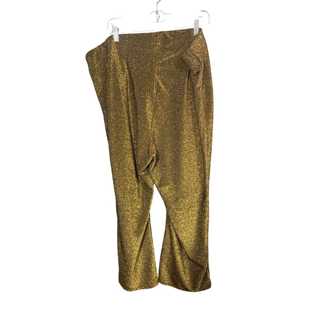 Torrid Sparkly Gold‎ Pull-On Stretch Pants Size 4X Nylon/Polyester Blend